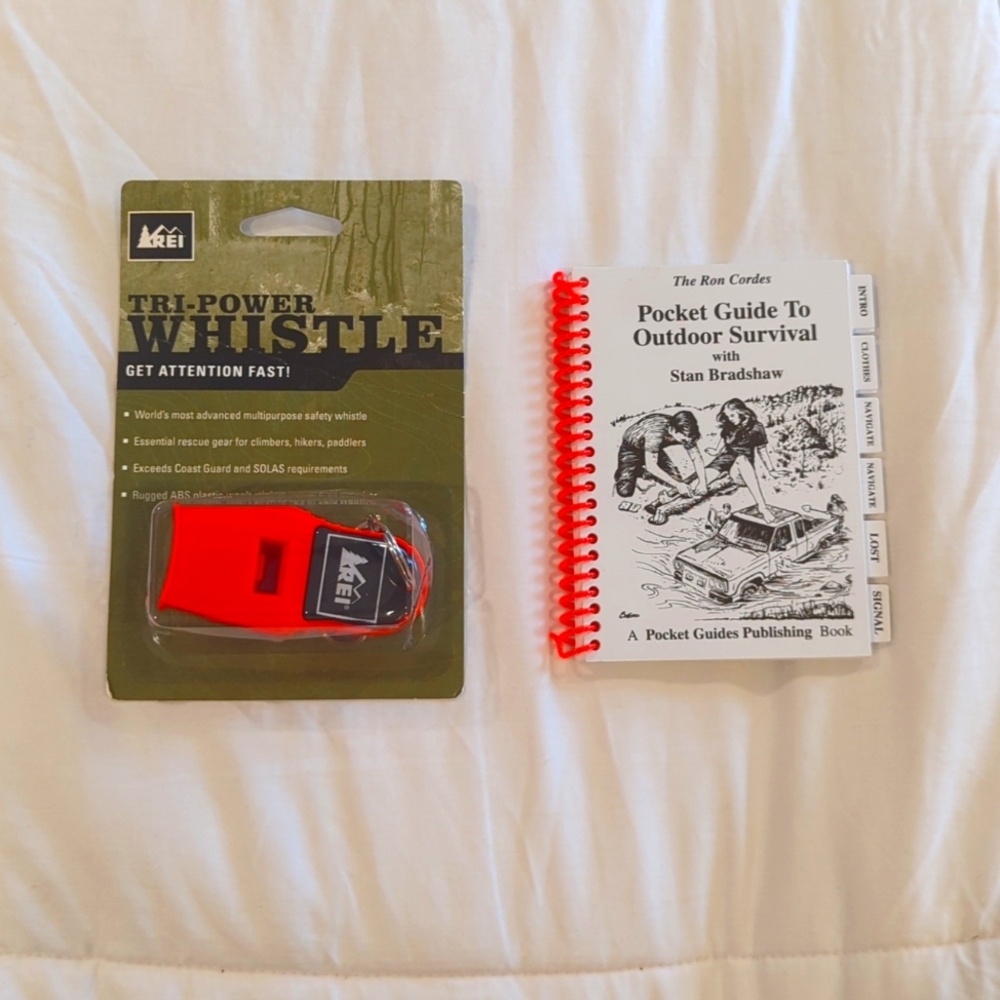 REI Tri-Power Whistle & Outdoor Survival Book